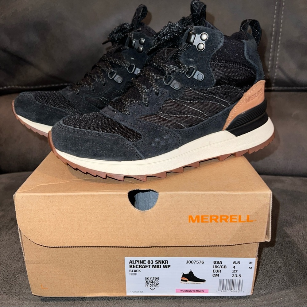Merrell Women’s 6.5 alpine 83 recraft mid waterproof suede leather sneaker